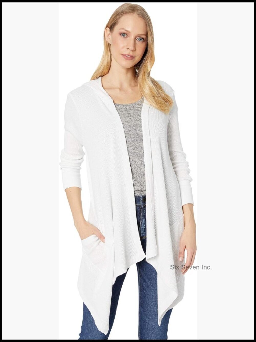 Thermal Wrap Hooded Cardigan with Side Pockets